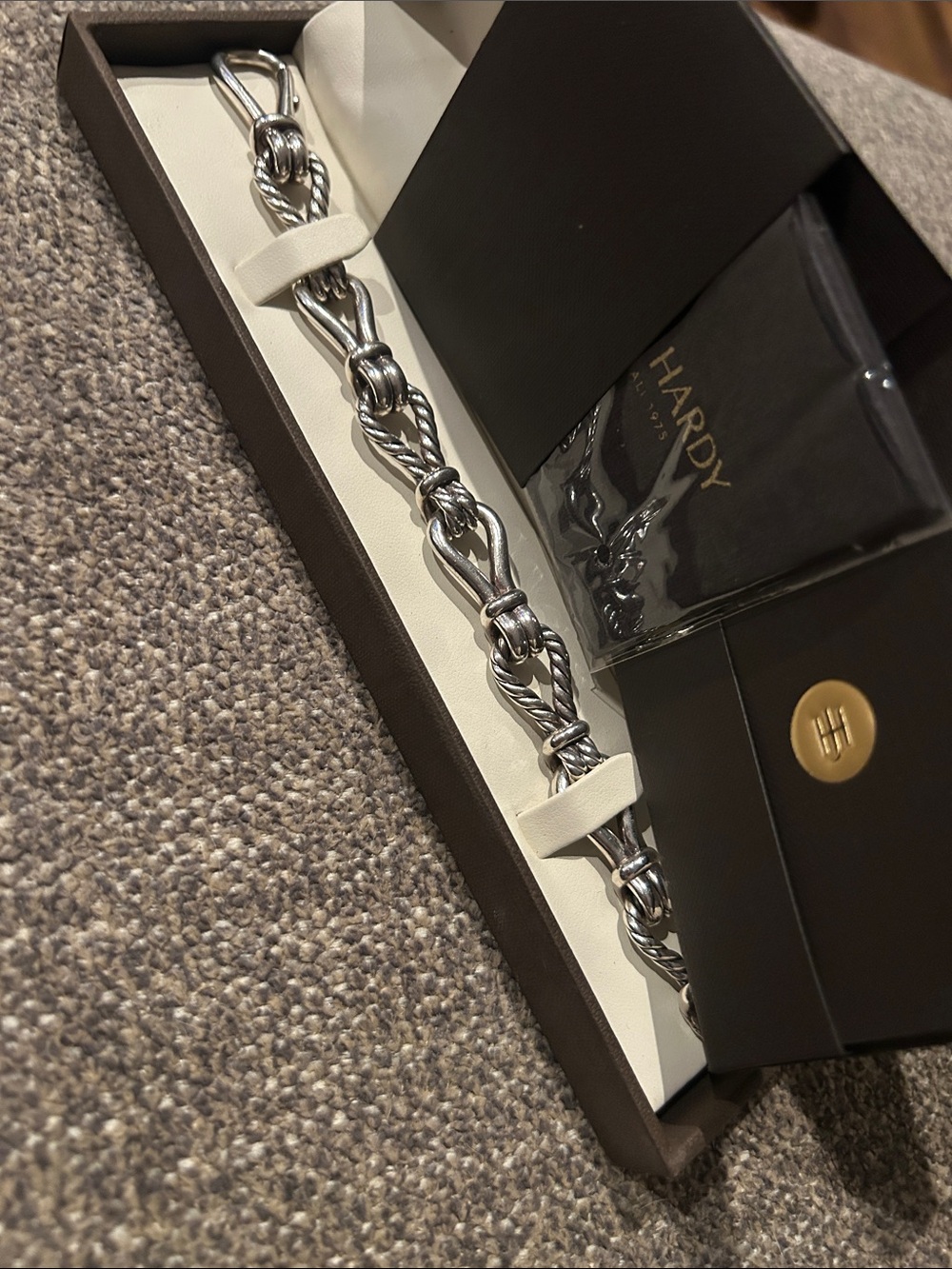 David Yurman Silver Twisted Rope-Link Bracelet - Picture 2 of 5